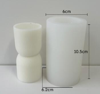 Classic striped cylindrical candle silicone mold geometric cylindrical thick striped acrylic candle mold Roman column PC mold