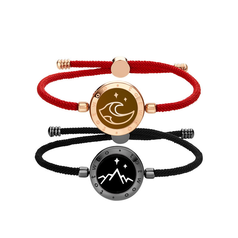 TOTWOO Unique Couple's Day Gift Smart Long Distance Interactive Bracelet Red Couple Love Jewelry