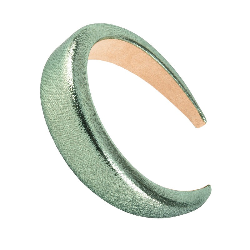 Mint green hoop displaying a glossy silk-like surface