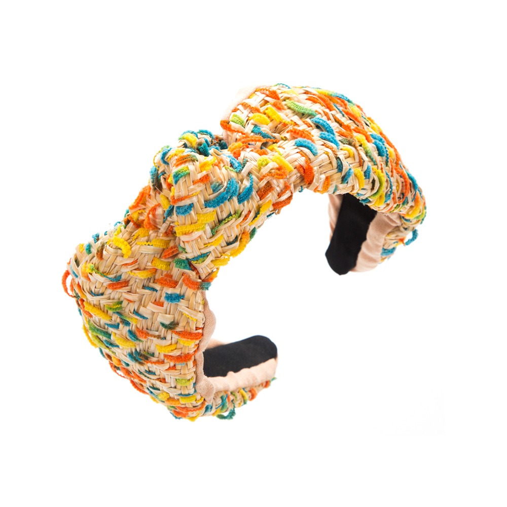 Raised floral weave on candy-colored headband