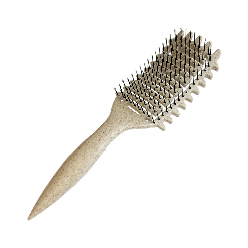 Close view of dense black styling bristles