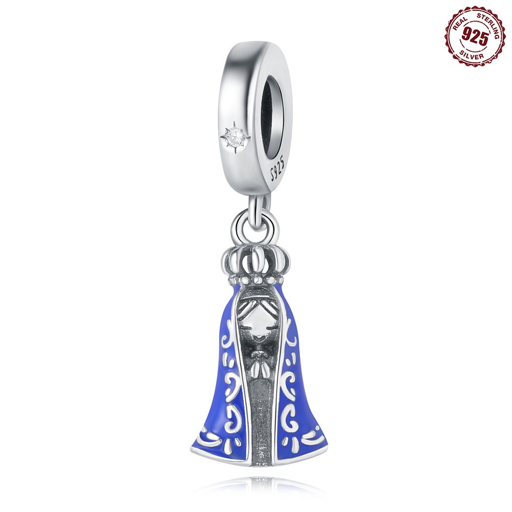 S925 sterling silver pendant beads, religious symbol, Virgin Mary pendant suitable for Pan family