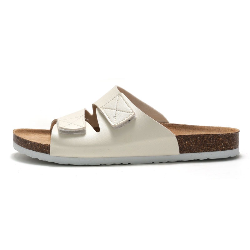 Spring and summer men's cork slippers Korean style men's sandals Velcro beach shoes
