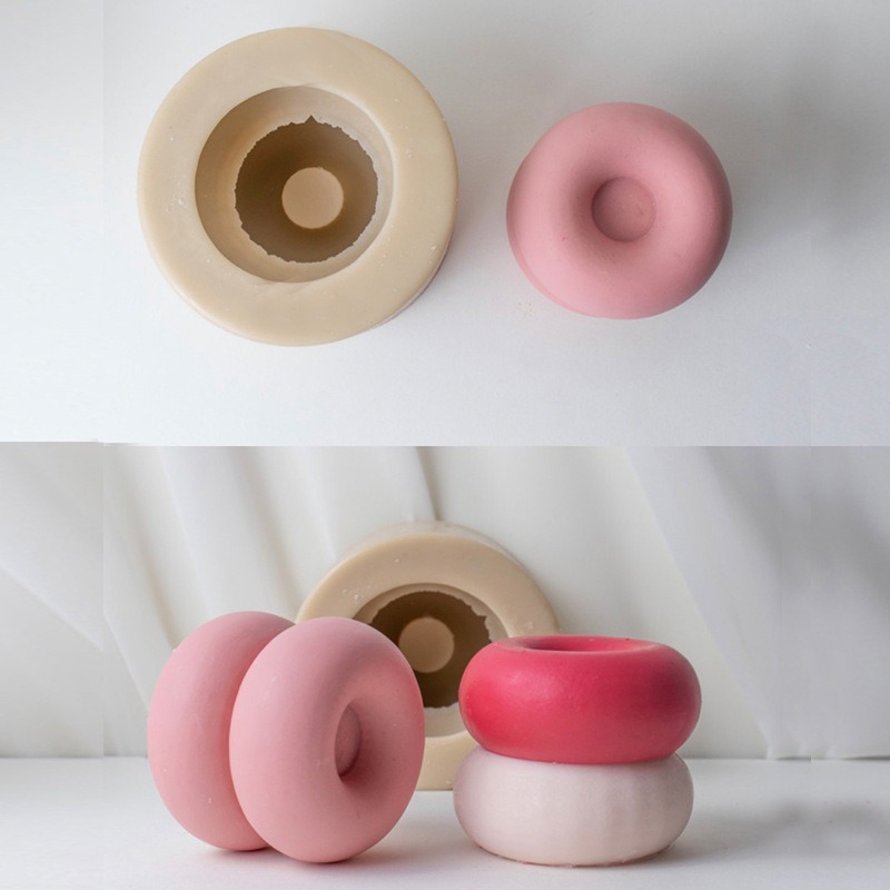 Geometric donut candle silicone mold diy