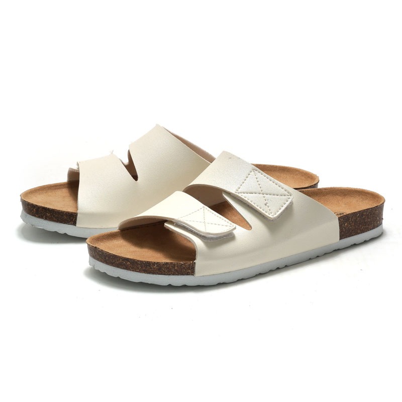 Spring and summer men's cork slippers Korean style men's sandals Velcro beach shoes image 8