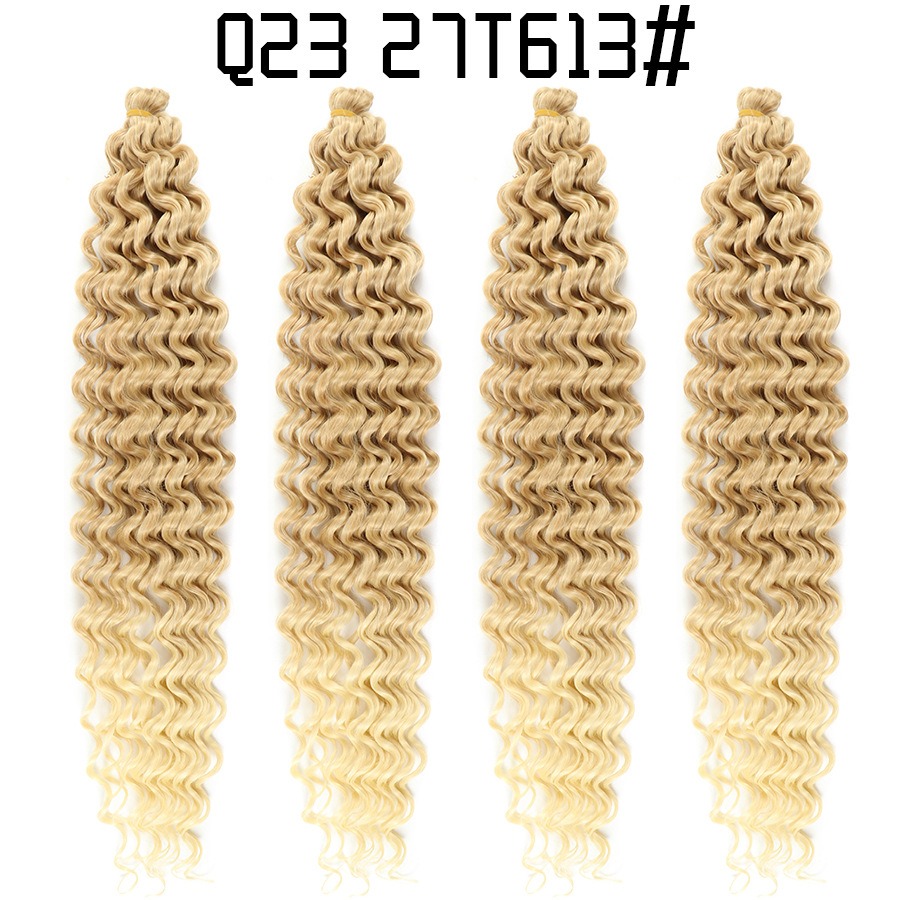 Blonde-to-honey ombre deep-wave curl texture