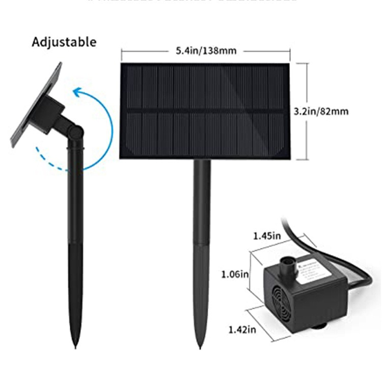 1.5W solar ground mounted fountain outdoor water pool water landscape wall mounted nail style