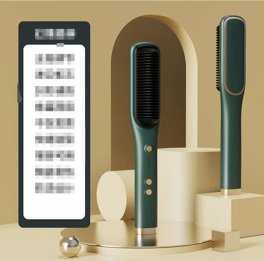 Styling comb with visible buttons and indicator lights