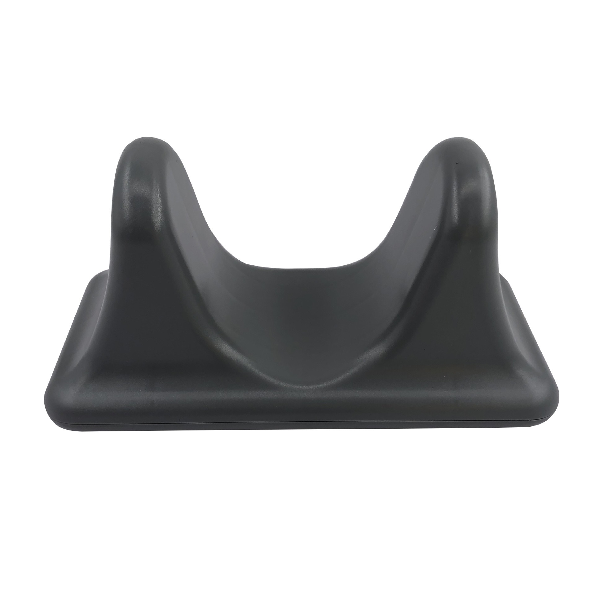 Hand holding the cyan massage tool, showing the ergonomic, non‑slip grip and comfortable size.