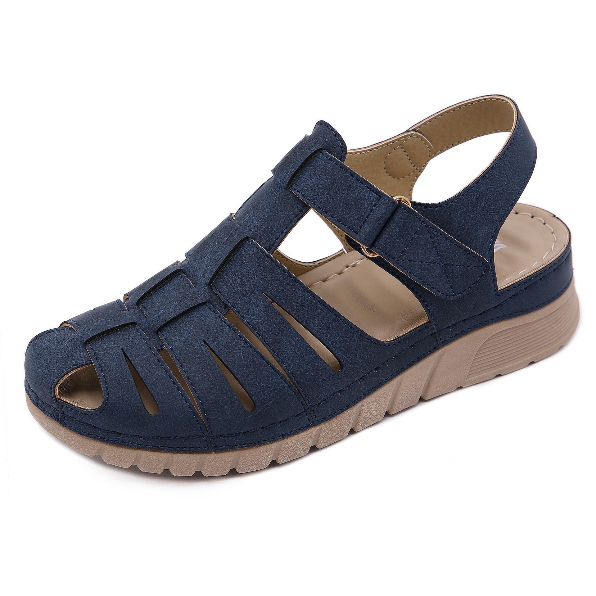 Wet water sandals for women with sloping heels soft soles anti slip and fashionable toe Roman thick soled sandals image 3