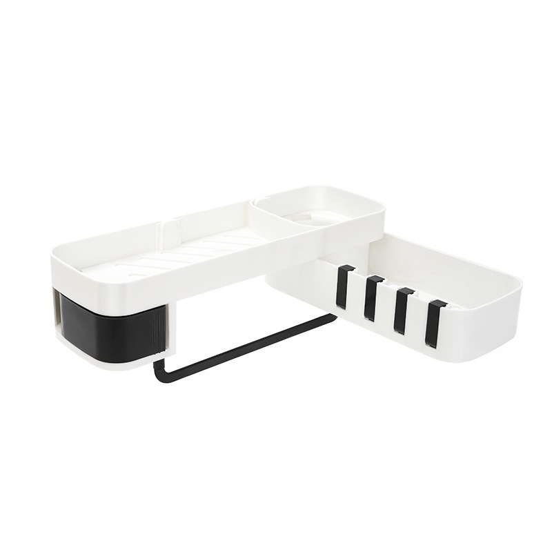 Traceless punch-free bathroom rotating wall rack kitchen wall-mounted triangle storage rack