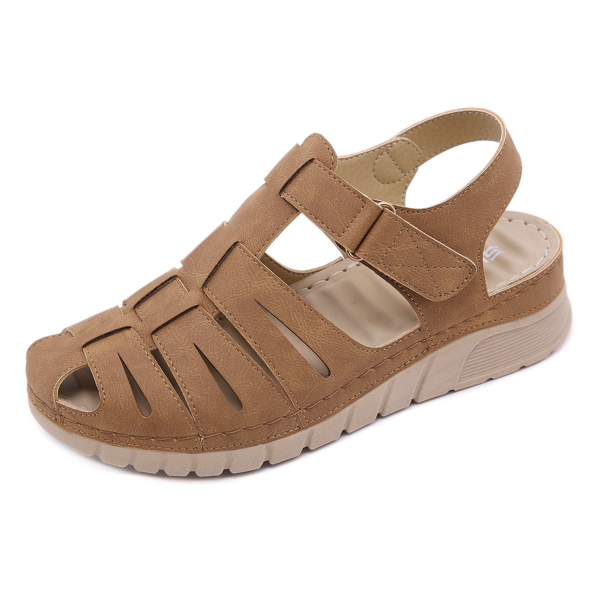 Wet water sandals for women with sloping heels soft soles anti slip and fashionable toe Roman thick soled sandals image 9