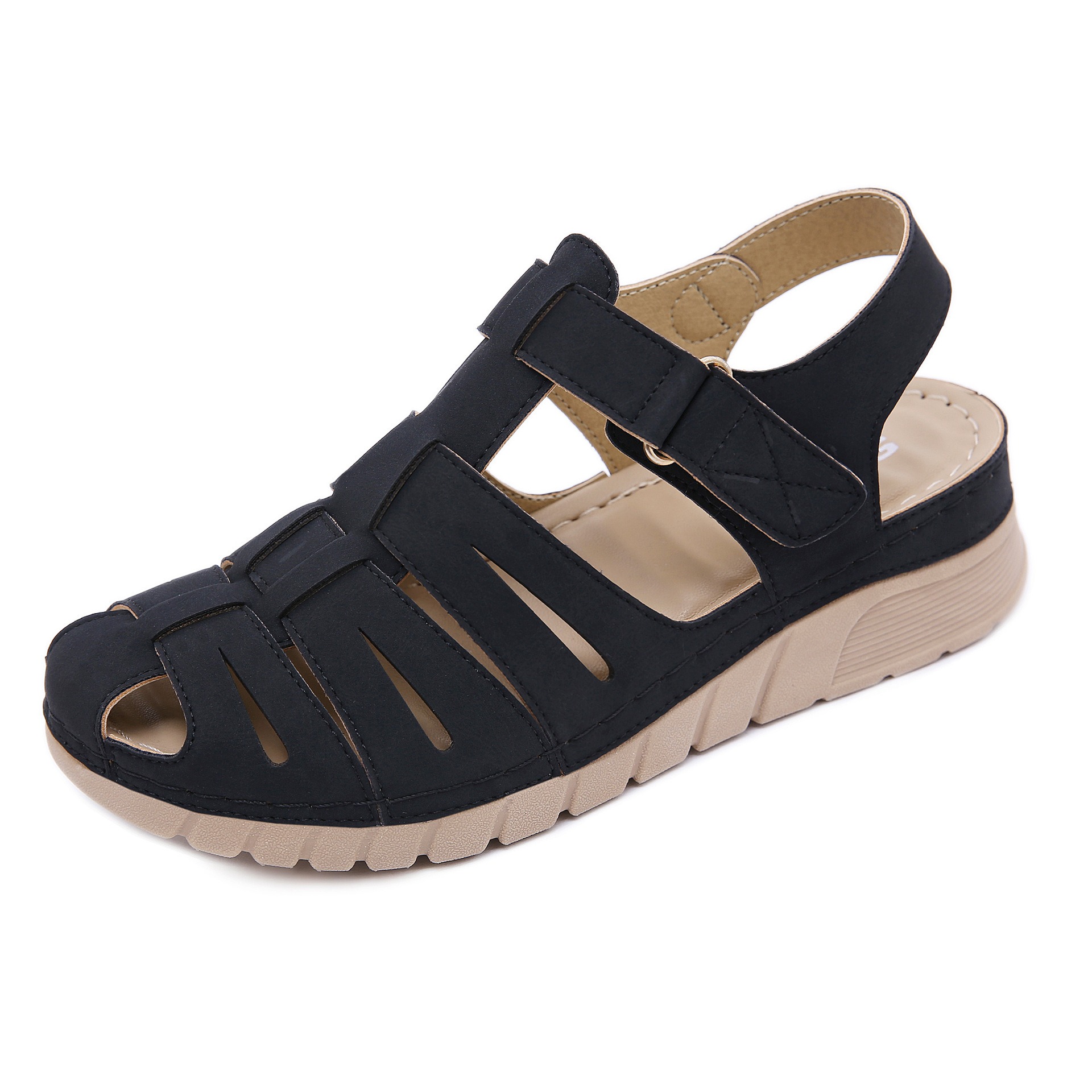 Wet water sandals for women with sloping heels soft soles anti slip and fashionable toe Roman thick soled sandals image 4