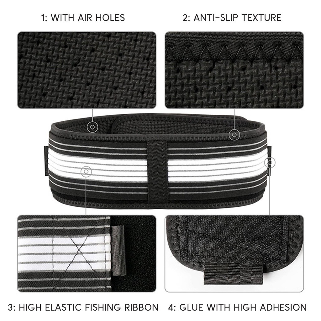 Close view of perforated belt and anti-slip inner texture