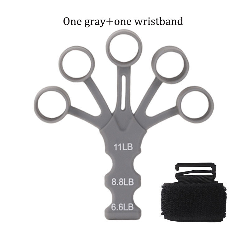 Gray silicone trainer with labeled 11‑8.8‑6.6 lb resistance bands, showing independent adjustability