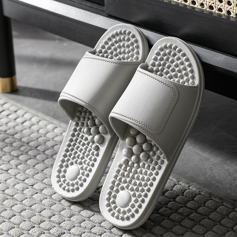 Summer Indoor Home Anti-skid PVC One-piece Thick Soles Massage Bathroom Slippers Unisex image 5
