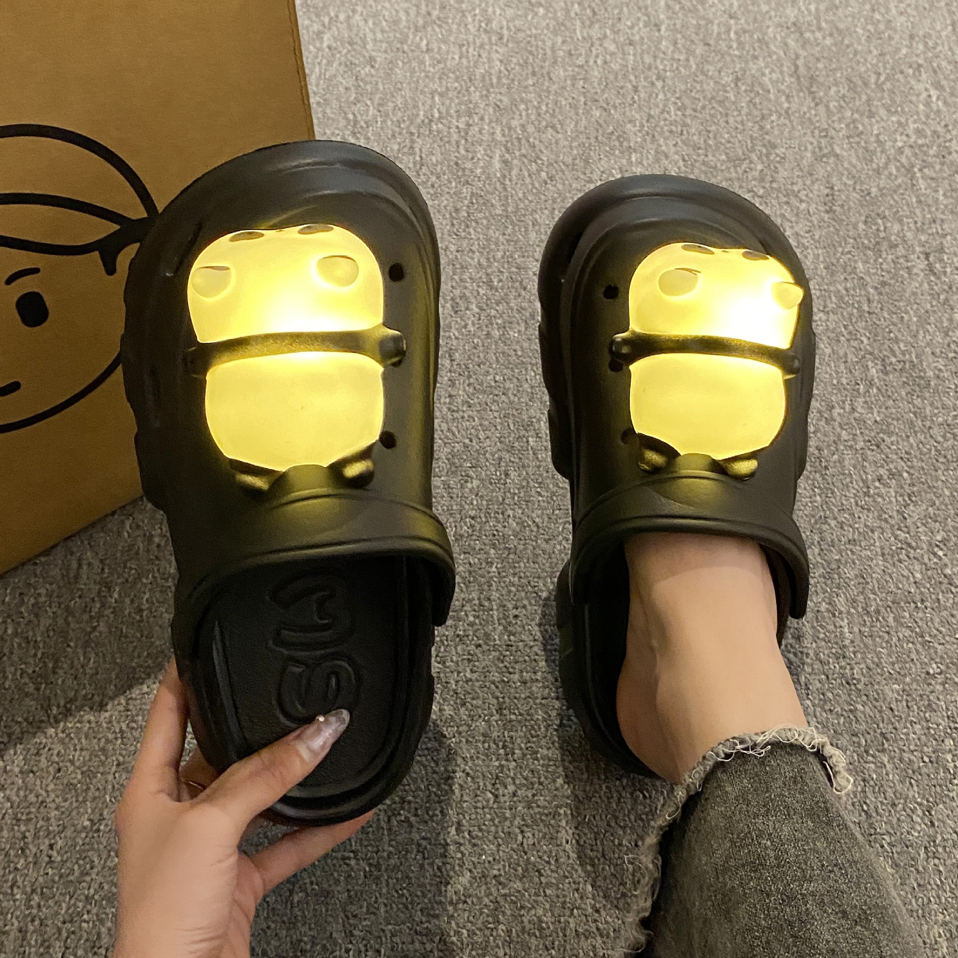 Cute Slipper With Panda Lamp Summer Sandales Femme Light Funny Woman Slippers Shoes Women image 10