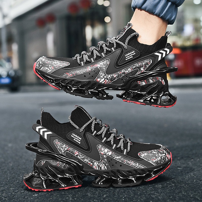Men's Shoes Summer Breathable Flyknit Sneakers Youth Blade Running Trendy Shoes image 5
