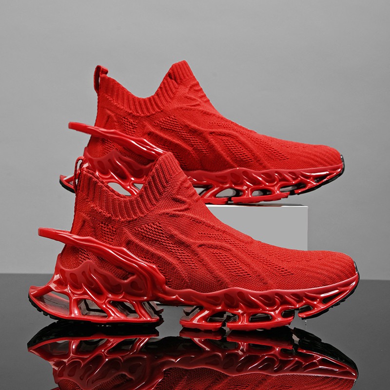 Men's Shoes Summer Breathable Flyknit Sneakers Youth Blade Running Trendy Shoes image 8