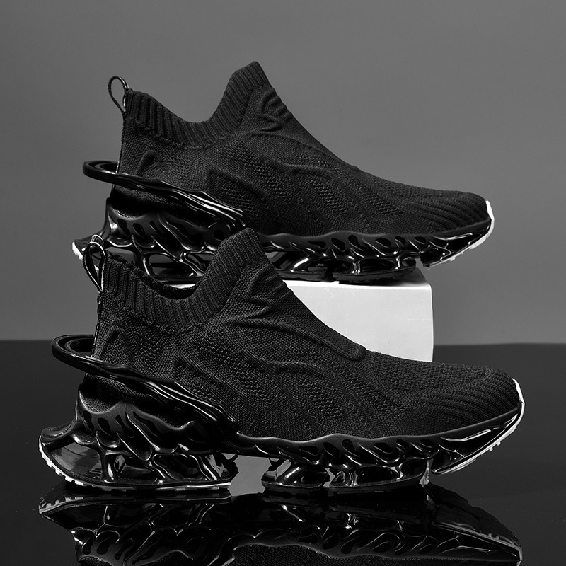 Men's Shoes Summer Breathable Flyknit Sneakers Youth Blade Running Trendy Shoes image 9