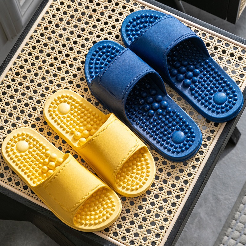 Summer Indoor Home Anti-skid PVC One-piece Thick Soles Massage Bathroom Slippers Unisex image 10