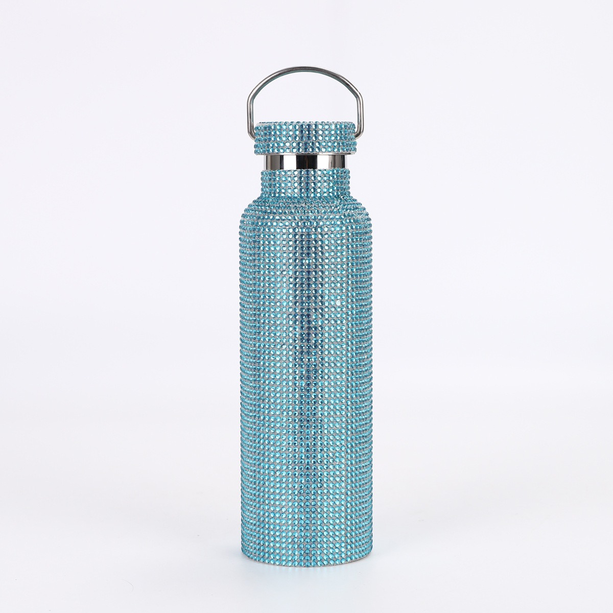 Rhinestone bottle in a bright colorway with silver handle detail
