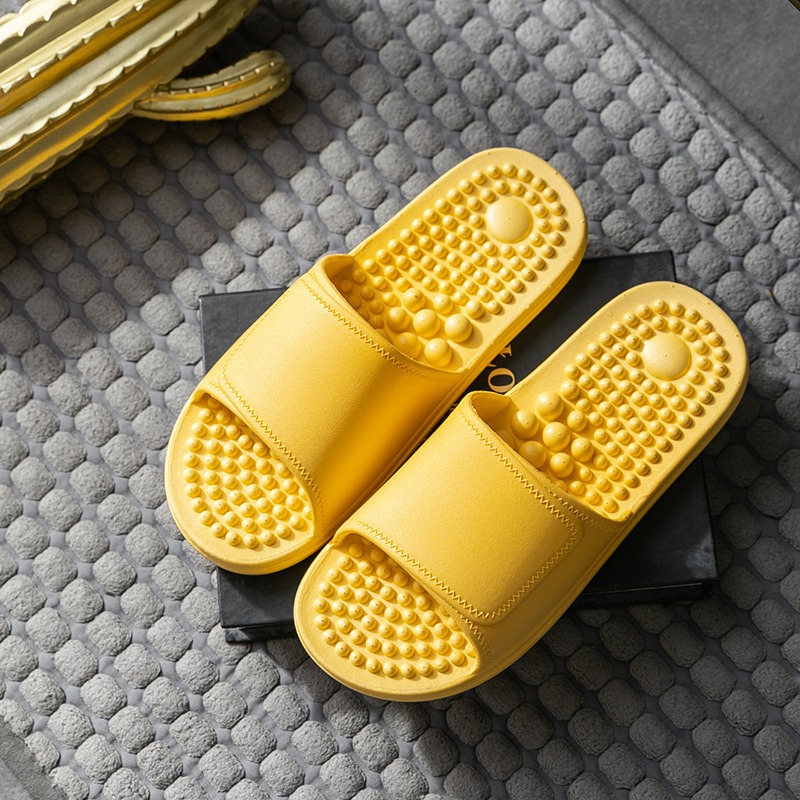 Summer Indoor Home Anti-skid PVC One-piece Thick Soles Massage Bathroom Slippers Unisex image 7