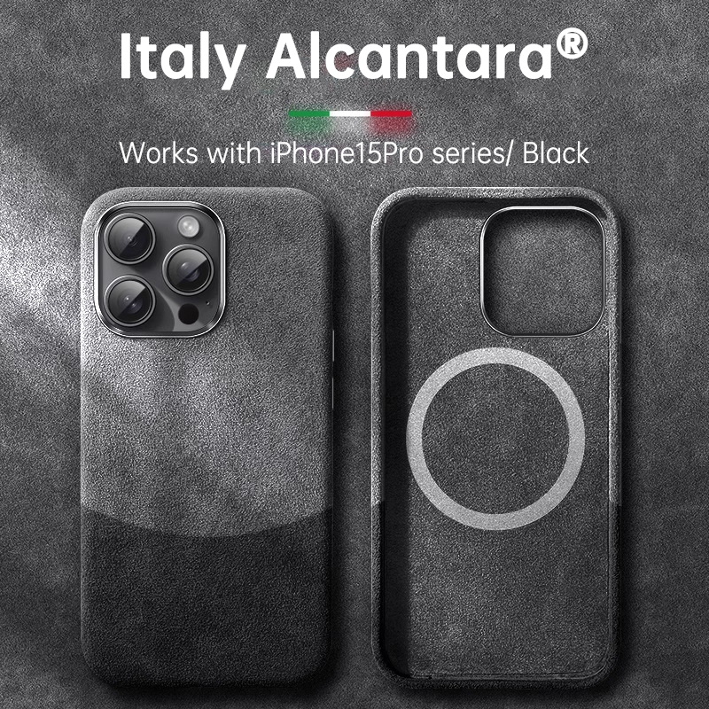 Italian Alcantara Case for iPhone 15 Pro Max Business Leather Phone Back Cover for iPhone 13 Pro Max