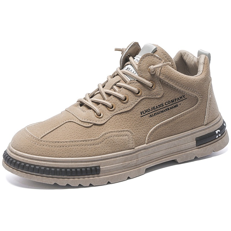 Men's spring breathable workwear shoes, men's trendy and versatile anti slip sports casual board shoes, work shoes