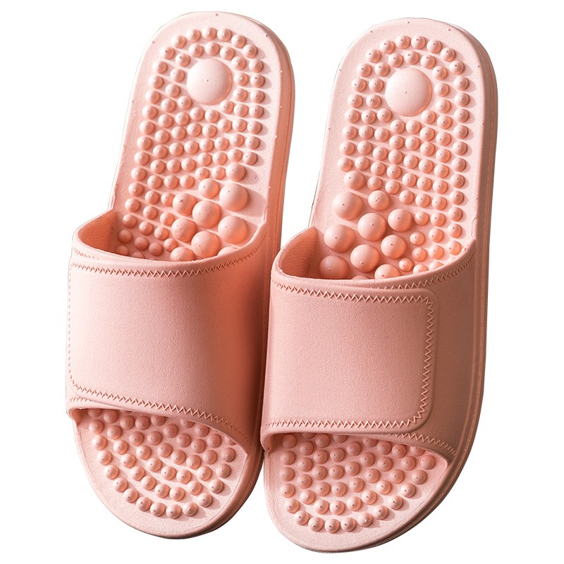 Summer Indoor Home Anti-skid PVC One-piece Thick Soles Massage Bathroom Slippers Unisex
