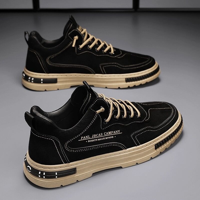 Men's spring breathable workwear shoes, men's trendy and versatile anti slip sports casual board shoes, work shoes image 4