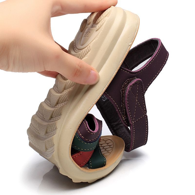 Sandals for women with soft soles middle-aged flat shoes middle-aged and elderly women's shoes elderly sandals anti sl image 3