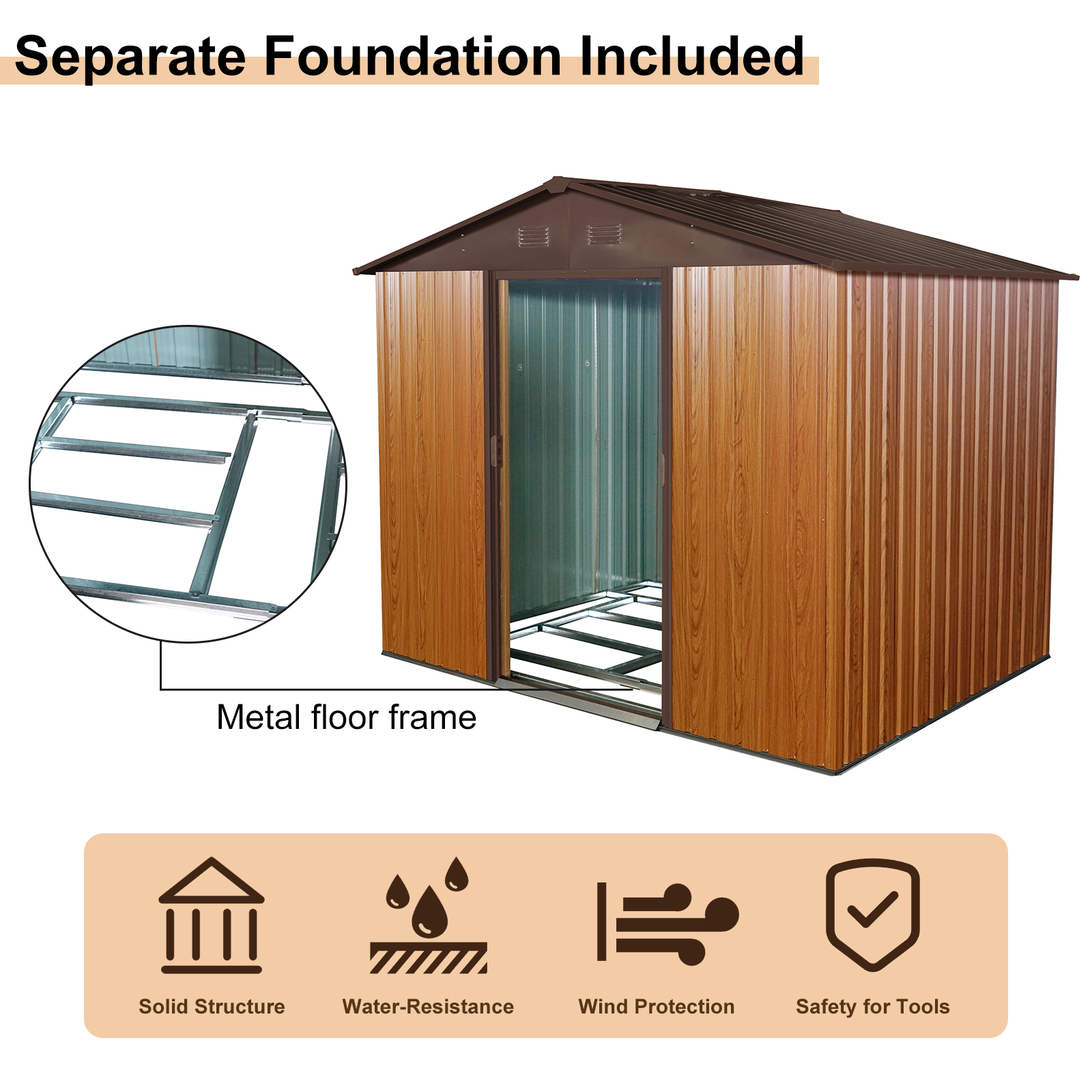Steel storage shed panels photographed from the product gallery