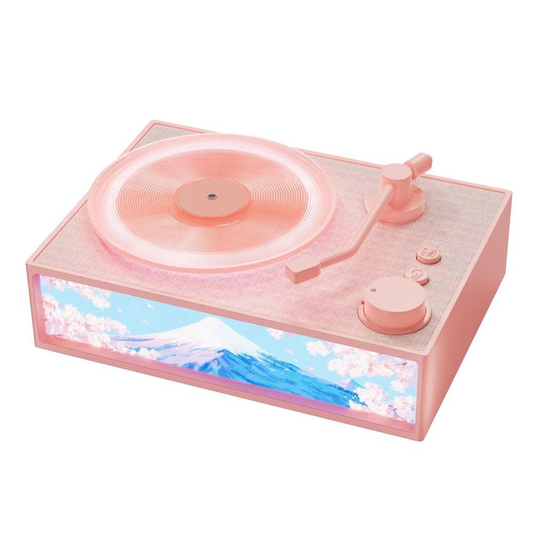 Wireless Bluetooth Speaker Aroma Diffuser Ambient Light Mini Speaker Retro Vinyl Record Player Home