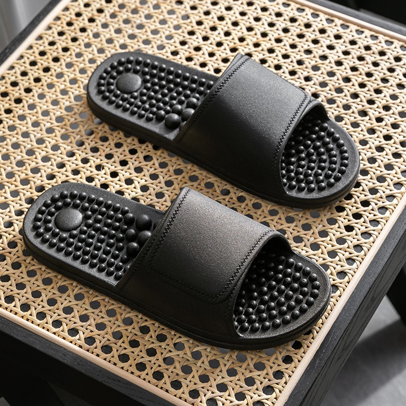 Summer Indoor Home Anti-skid PVC One-piece Thick Soles Massage Bathroom Slippers Unisex image 6