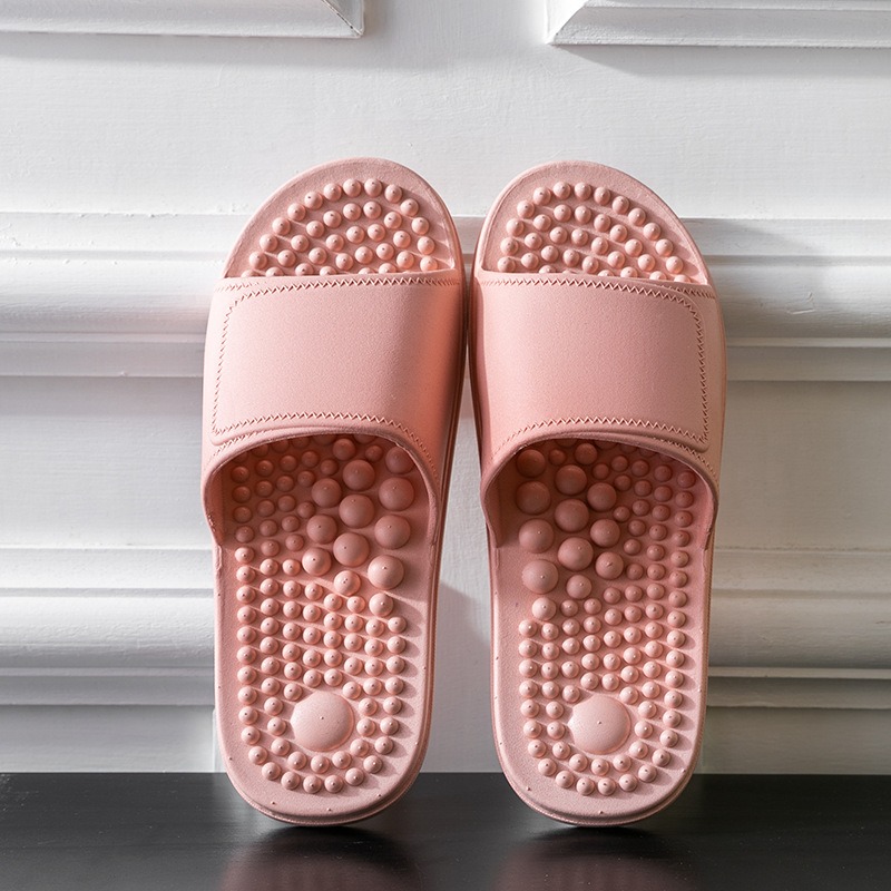 Summer Indoor Home Anti-skid PVC One-piece Thick Soles Massage Bathroom Slippers Unisex image 8