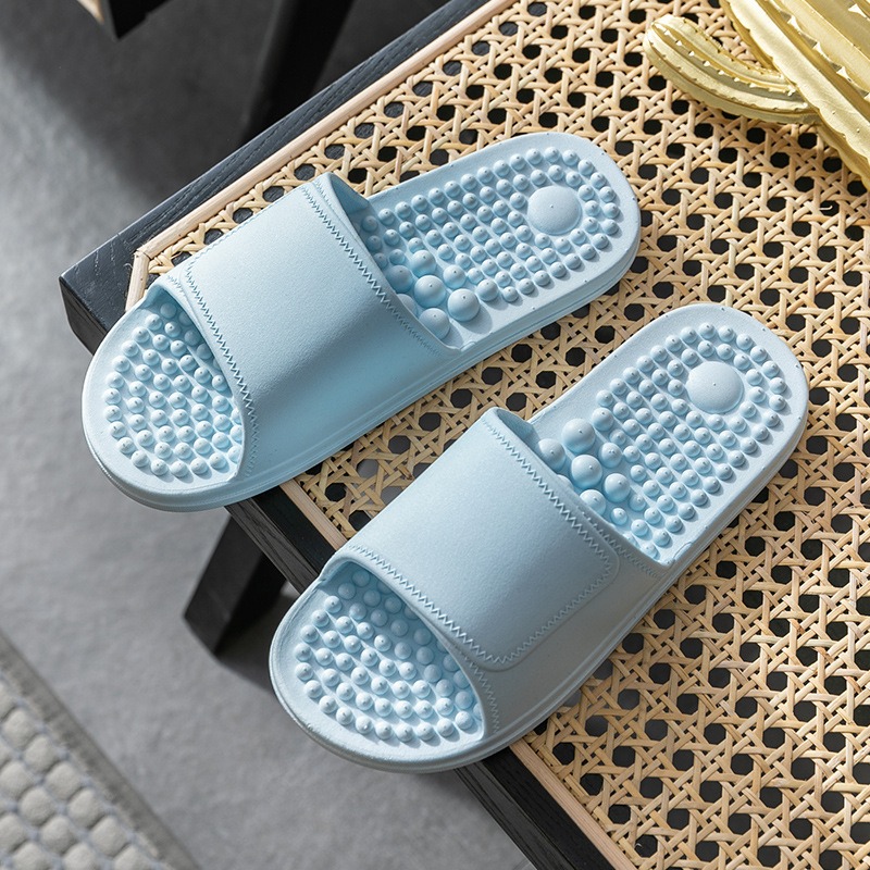 Summer Indoor Home Anti-skid PVC One-piece Thick Soles Massage Bathroom Slippers Unisex image 3