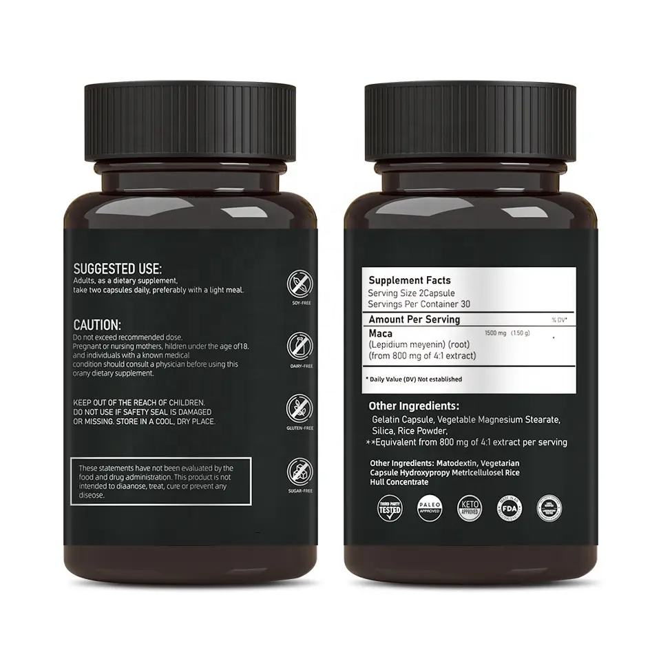 Close‑up of supplement facts panel showing ingredient list and dosing directions