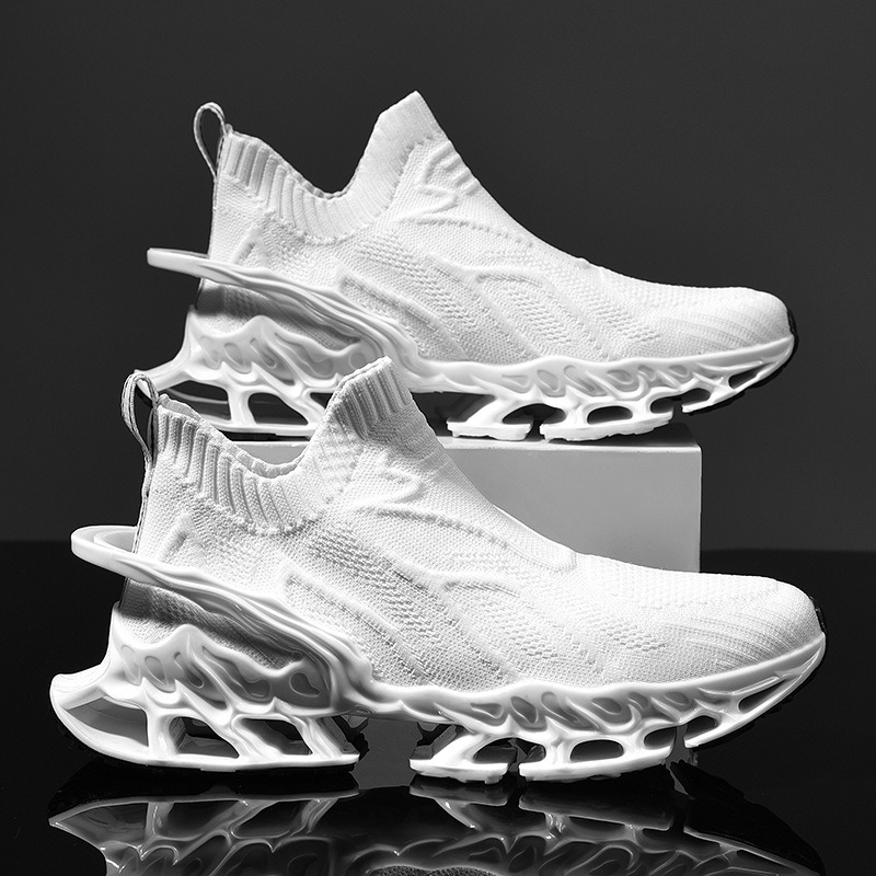 Men's Shoes Summer Breathable Flyknit Sneakers Youth Blade Running Trendy Shoes image 11