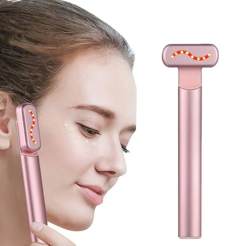  Eye Massager Led Anti Aging Facial Massager Skin Firming Face Beauty Therapy Wand Vibrating Eye Massager Device