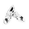 Model 055 Men's breathable sneakers with white uppers and black bear paw prints