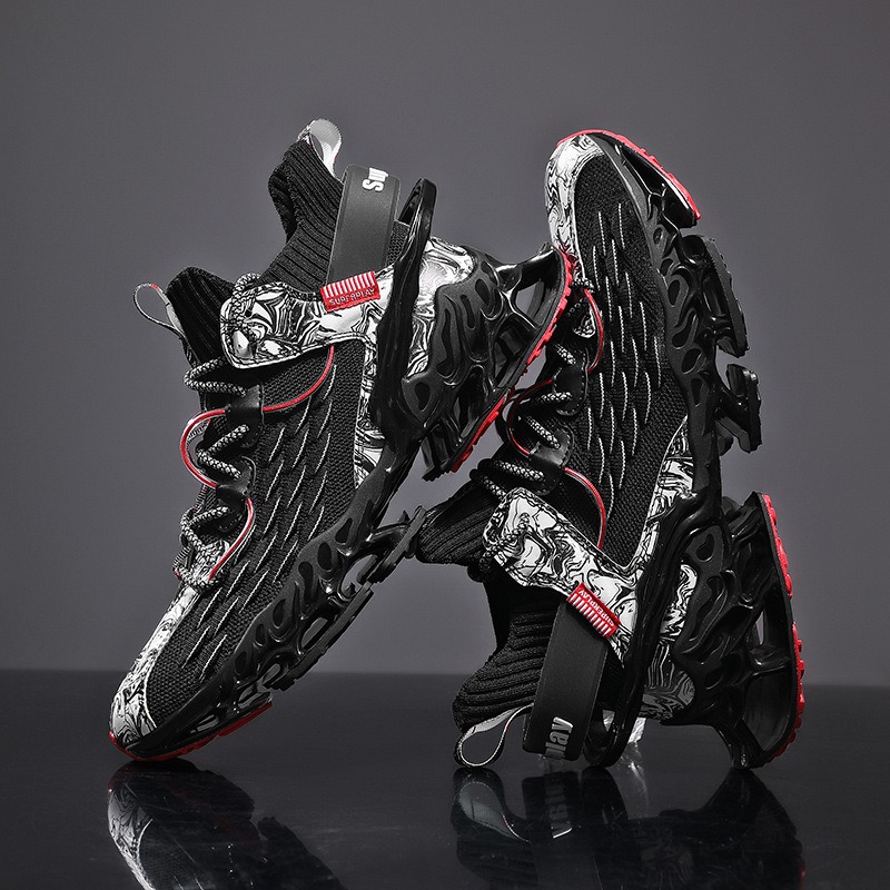 Men's Shoes Summer Breathable Flyknit Sneakers Youth Blade Running Trendy Shoes image 13