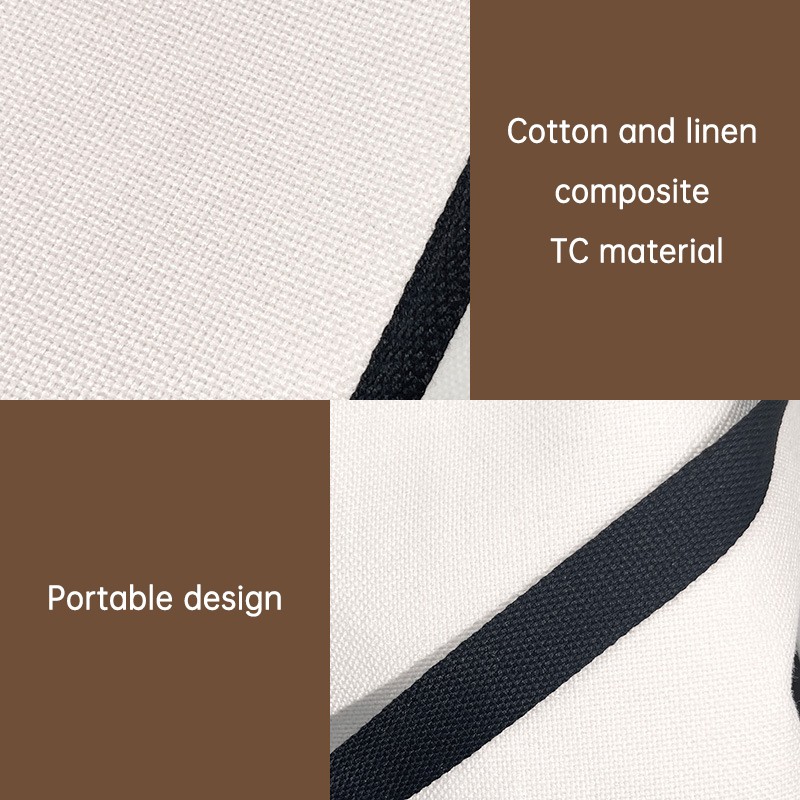 Colorblock handbag in linen cotton composite with portable design, custom made to order.
