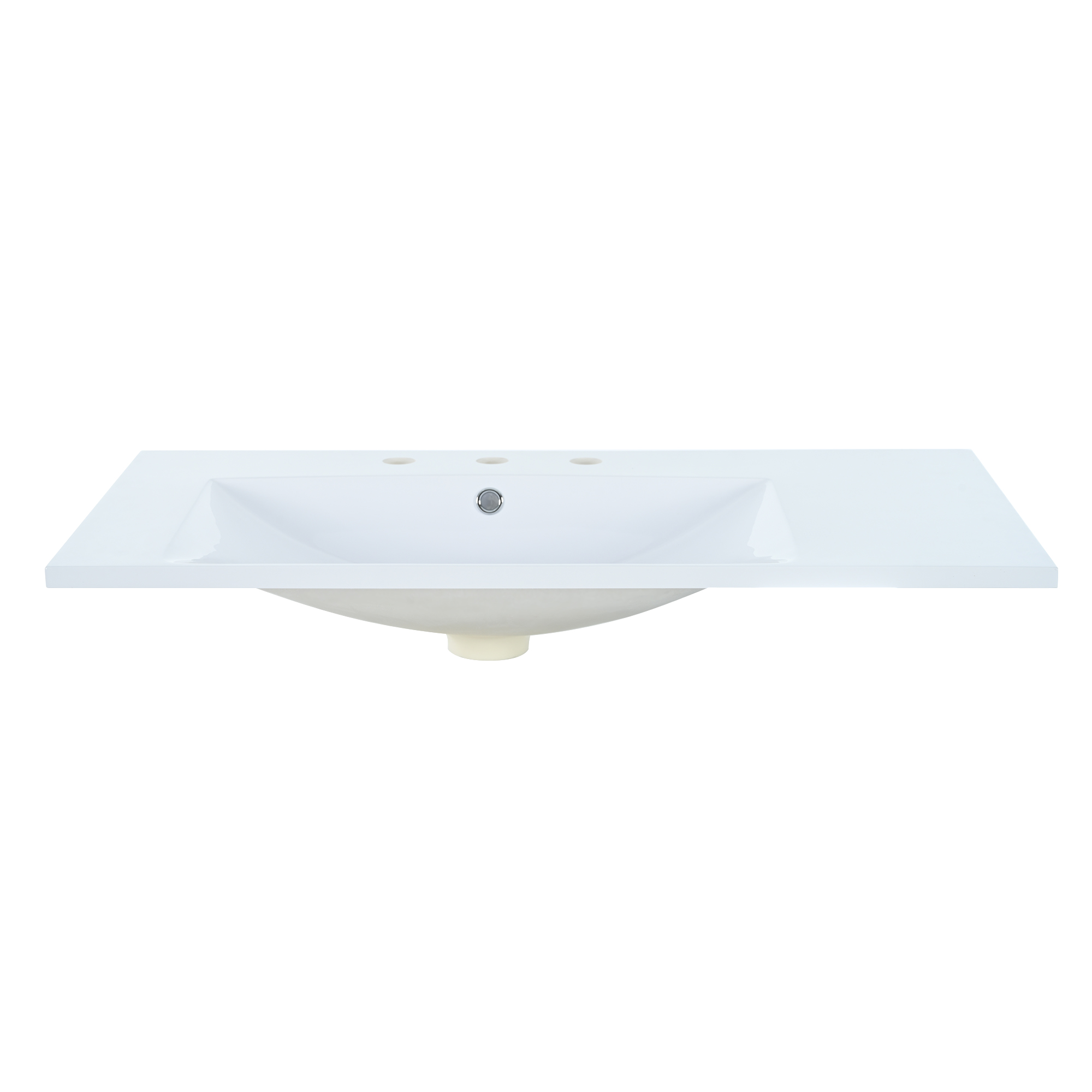 Side view of the one-piece resin vanity top