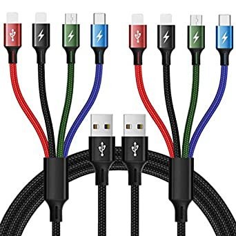 Nylon-Braided 1-to-4 Fast-Charging Cable, Dual Type-C 2