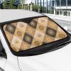 Auto Sun Shade for Car Windshield with Geometric Pattern, 57.6" x 27.6", UV Protection