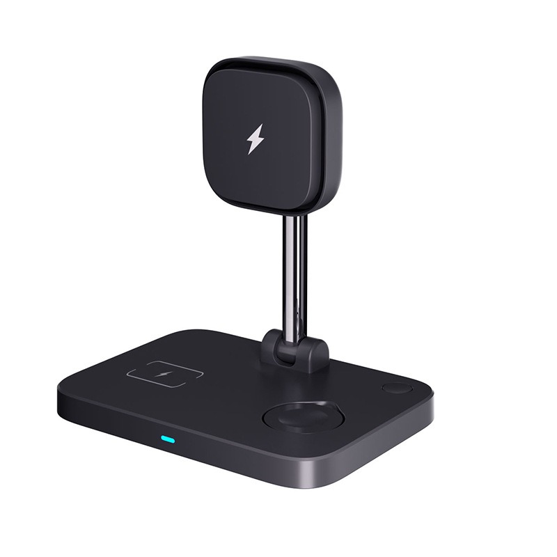 Three in one magnetic wireless charger stand with cooling fan suitable for wireless charging of