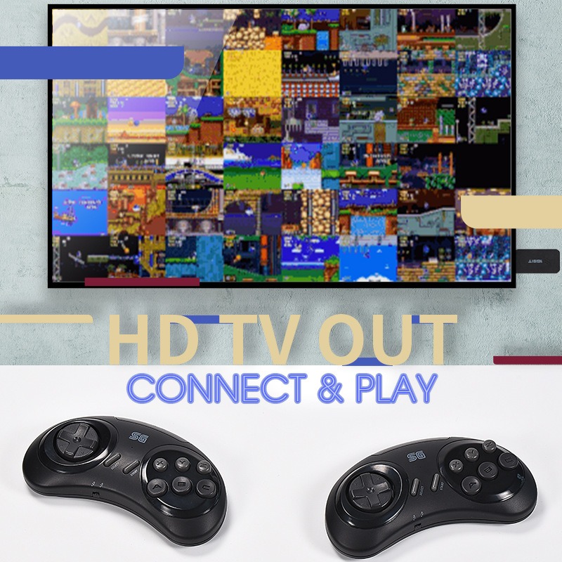 16 bit Classic Retro MD Sega Gaming Console Home HDMI HD TV Gaming Console Wireless Doubles