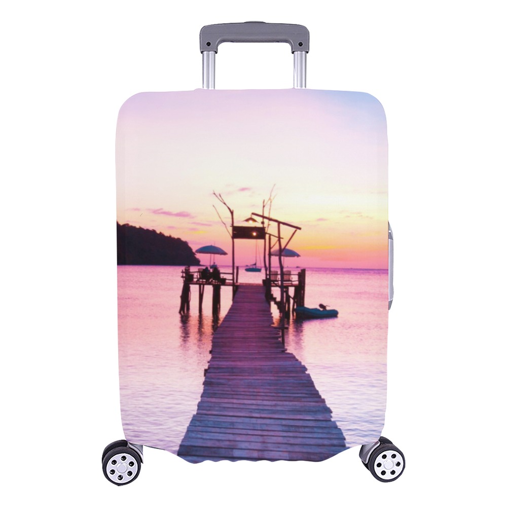 Luggage cover (26"-28") with pier design, dust resistant, elastic fabric for travel