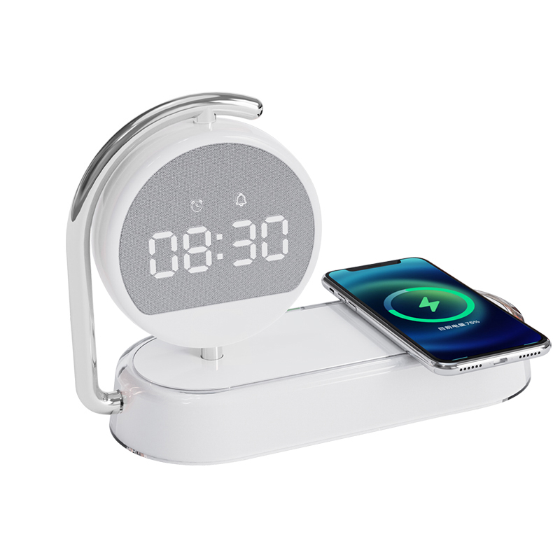 Multi functional clock, wireless charging, clock alarm, mobile phone, wireless charging, small night